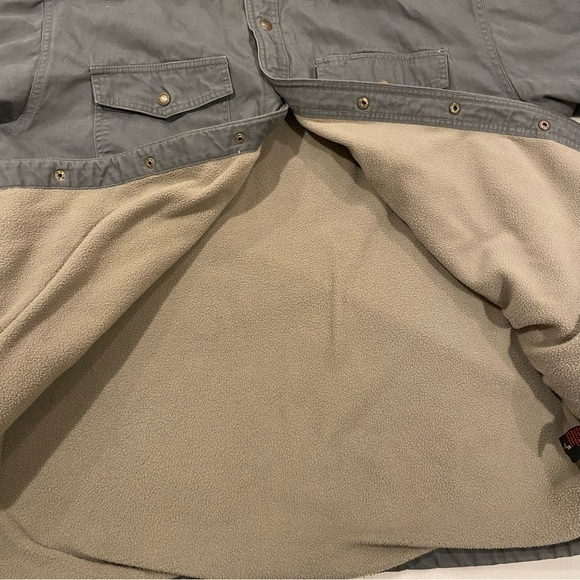 Wolverine Men’s Gray Heavy Fleece Lined Work Jacket Size XL Button Up - Picture 7 of 10